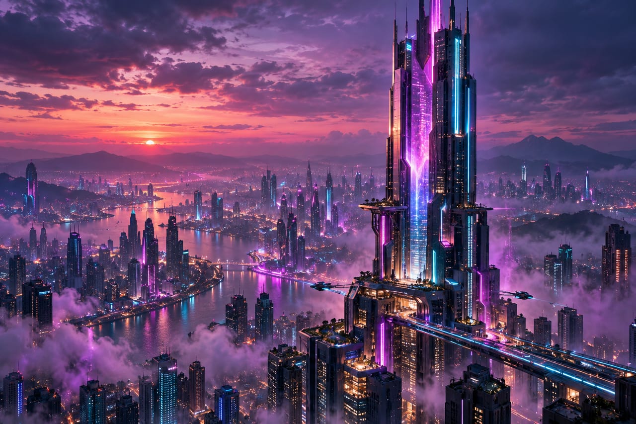 Night Megacity — ZSky Tower